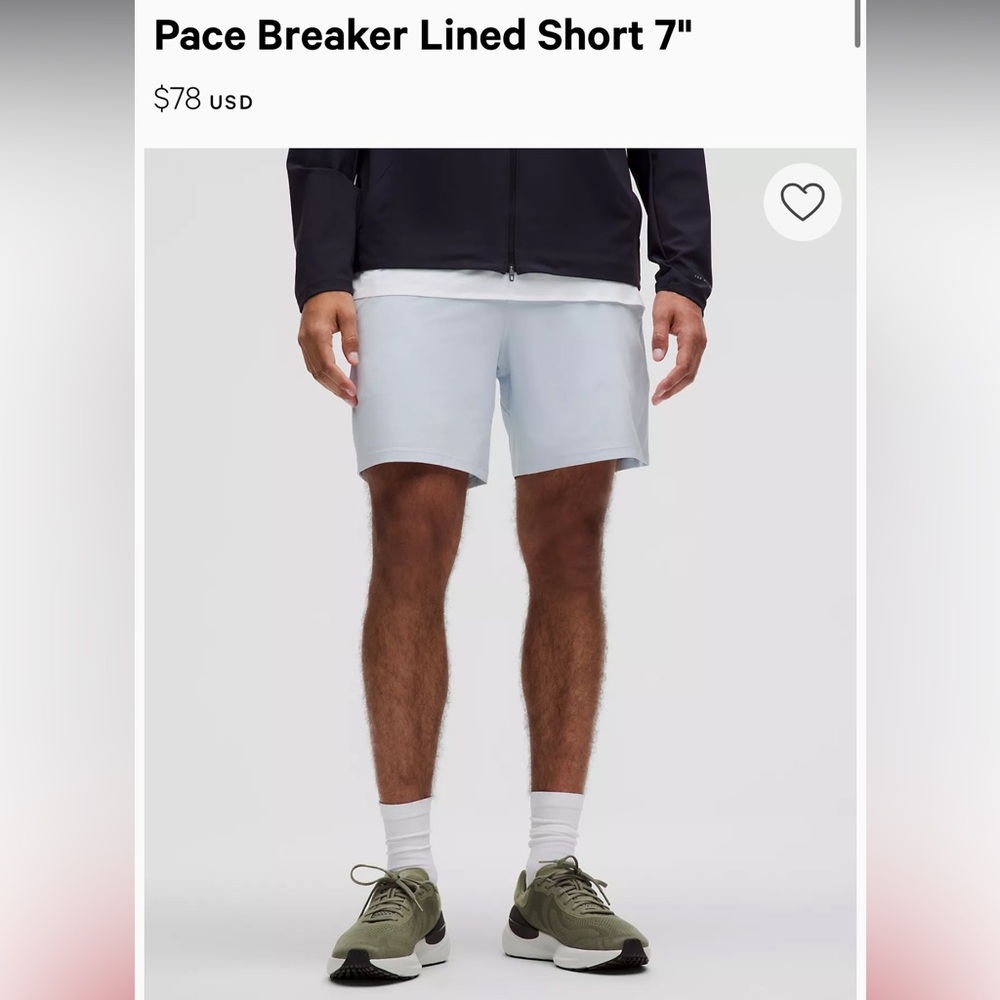 Men’s LuLulemon Pace Breaker Shorts- Brand New
Large
Navy Blue